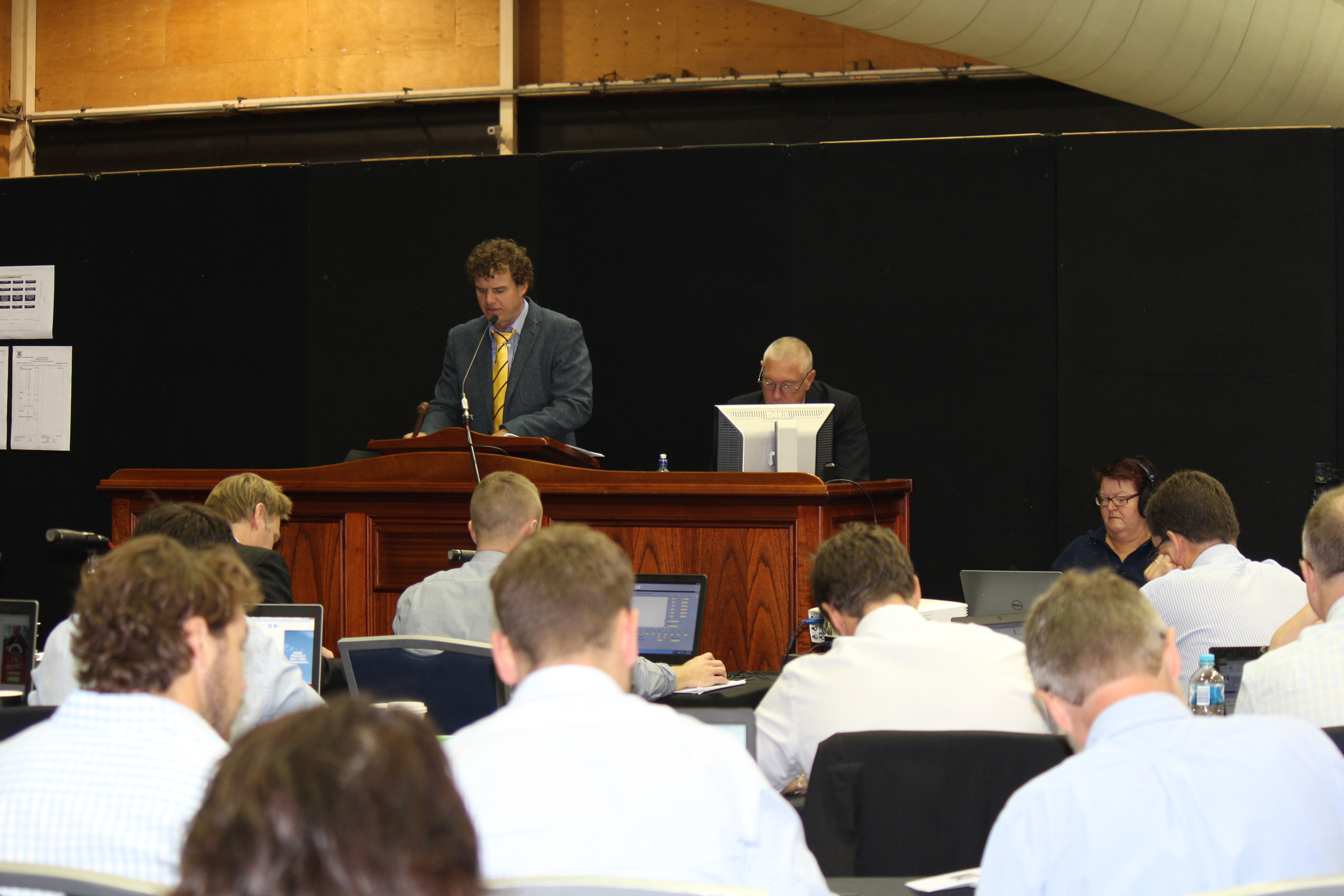 Our Auctioneers sell the wool on behalf of the growers to Buyers  at the weekly Auction
