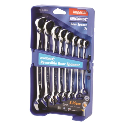 Kincrome Reversible Gear Spanner Set 8 Imperial